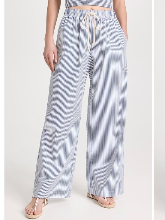DONNI. Pants - DONNI Pop Pants in Navy Stripe - Small